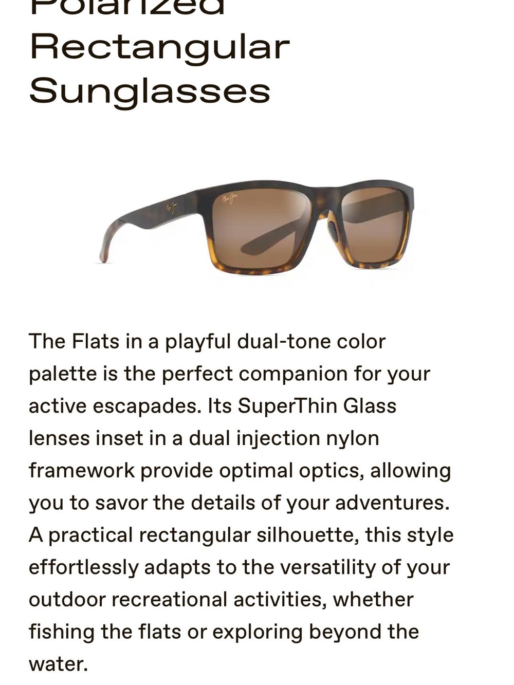 Maui Jim The Flats Sunglasses - Tortoise Brown